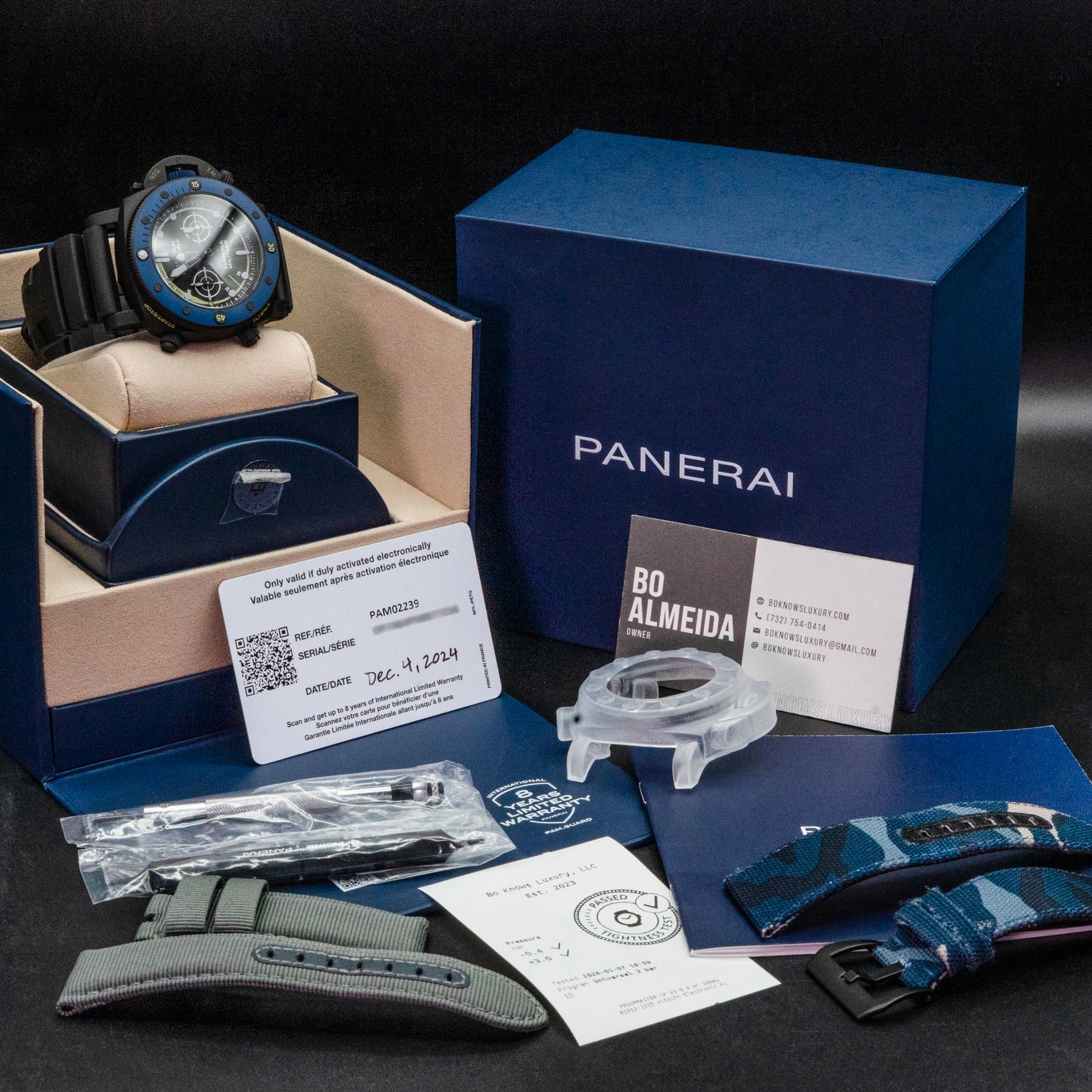 Blue panerai watch unique