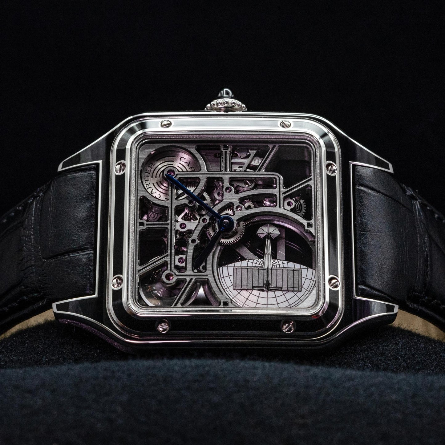 Cartier Santos-Dumont Skeleton Micro-Rotor WHSA0044 Steel Case Box Papers 2025