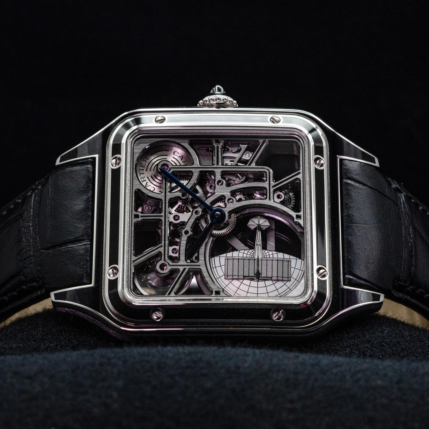 Cartier Santos-Dumont Skeleton Micro-Rotor WHSA0044 Steel Case Box Papers 2025