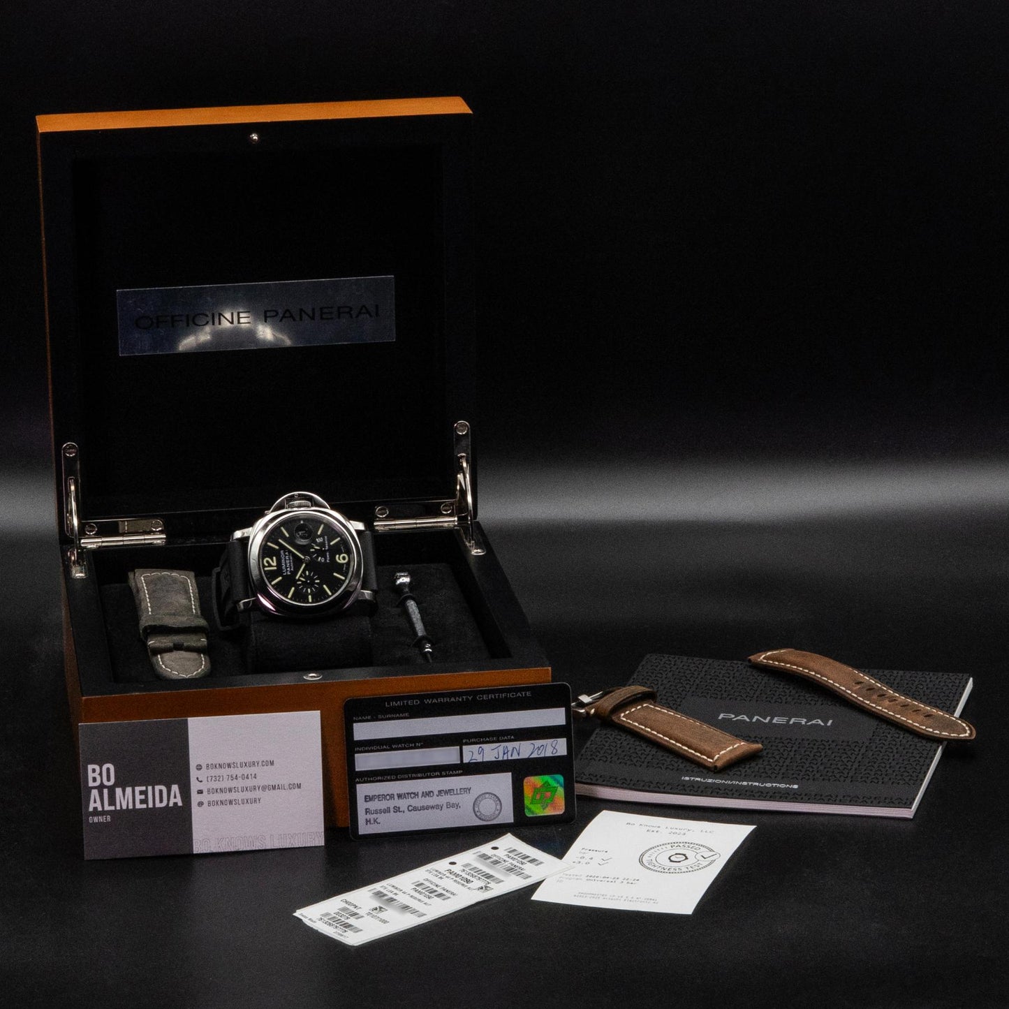 Panerai Luminor Power Reserve PAM01090 44mm Steel Black Dial Box Papers 2018