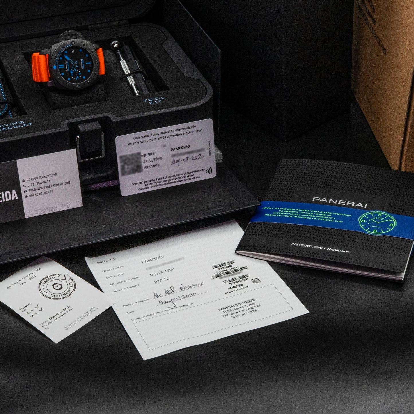 Panerai Submersible PAM00960 42mm Carbotech Black Dial Box Papers 2020