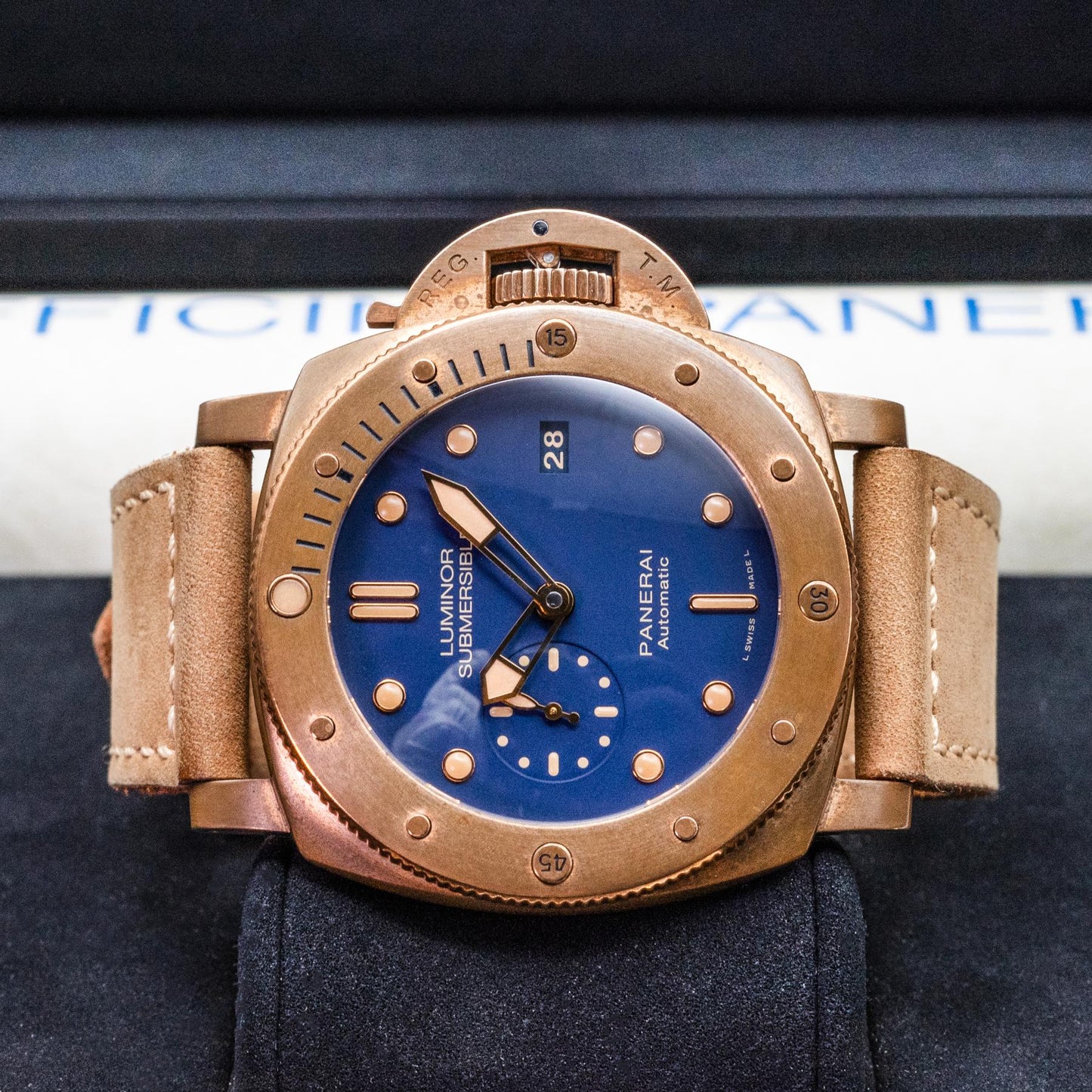 Panerai Submersible Bronzo PAM00671 47mm Blue Dial Box Papers 2018