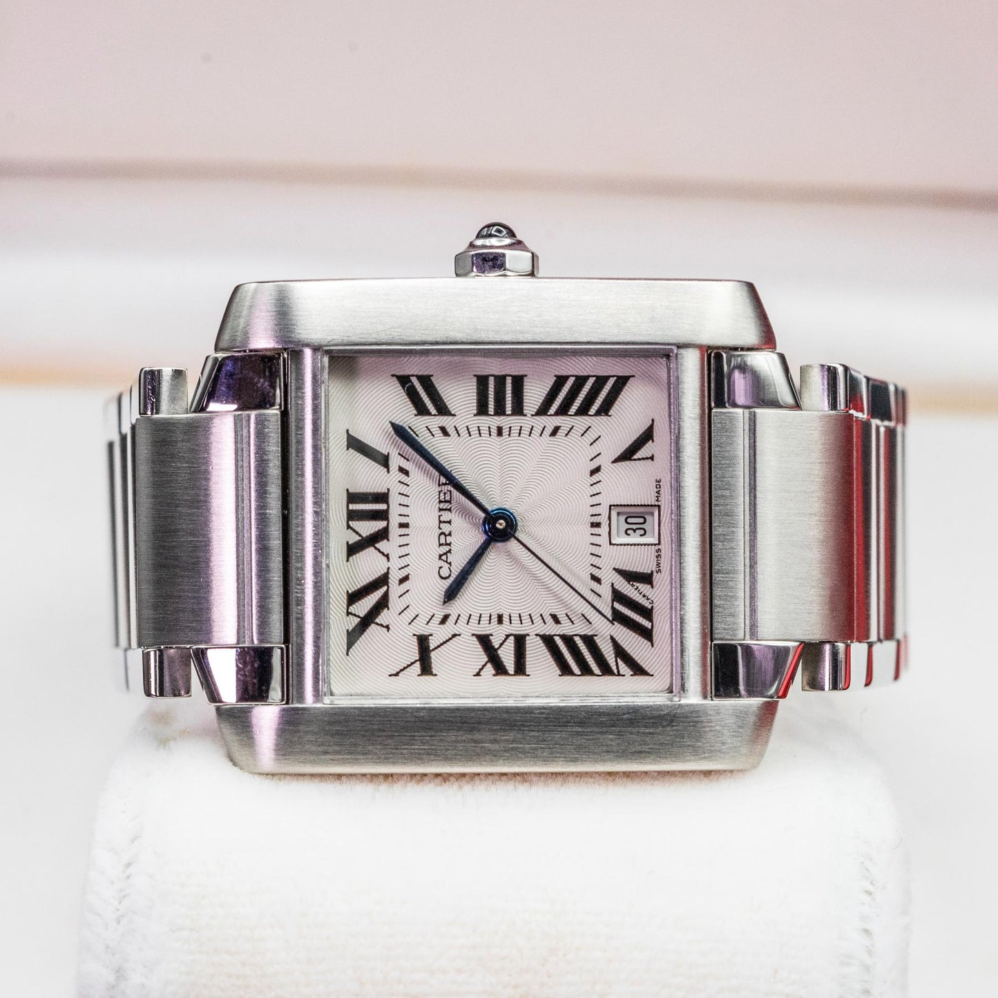 Cartier Tank Francaise 2302 28mm Steel White Dial Automatic Box No Papers