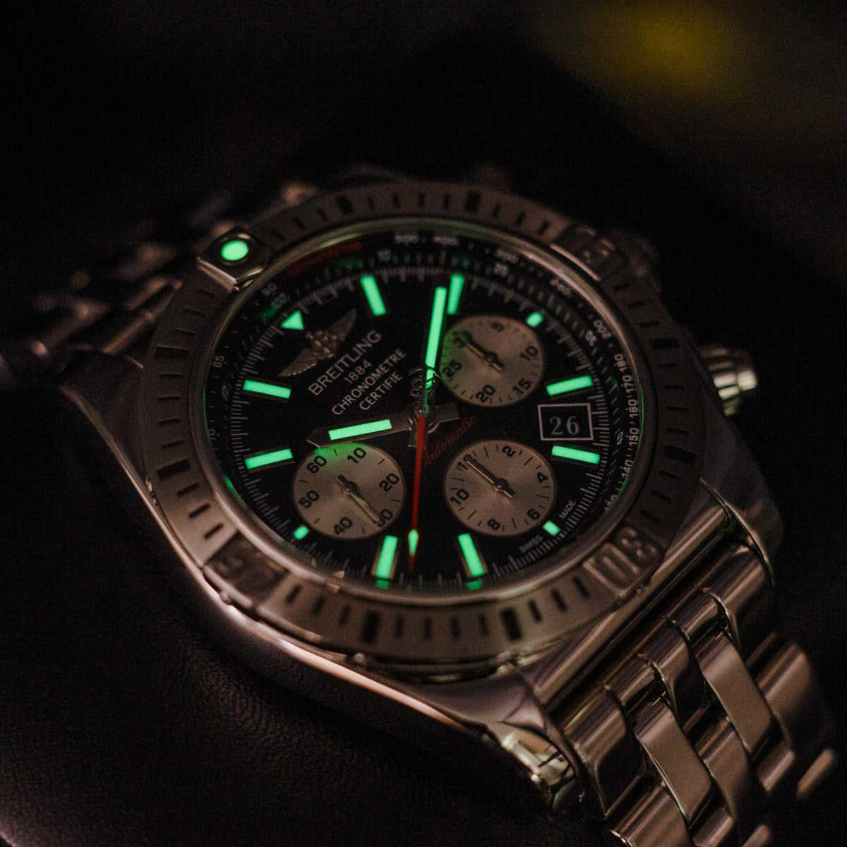 Breitling Chronomat 44 Airborne AB01154G/BD13-375A Steel Black Box Papers 2014