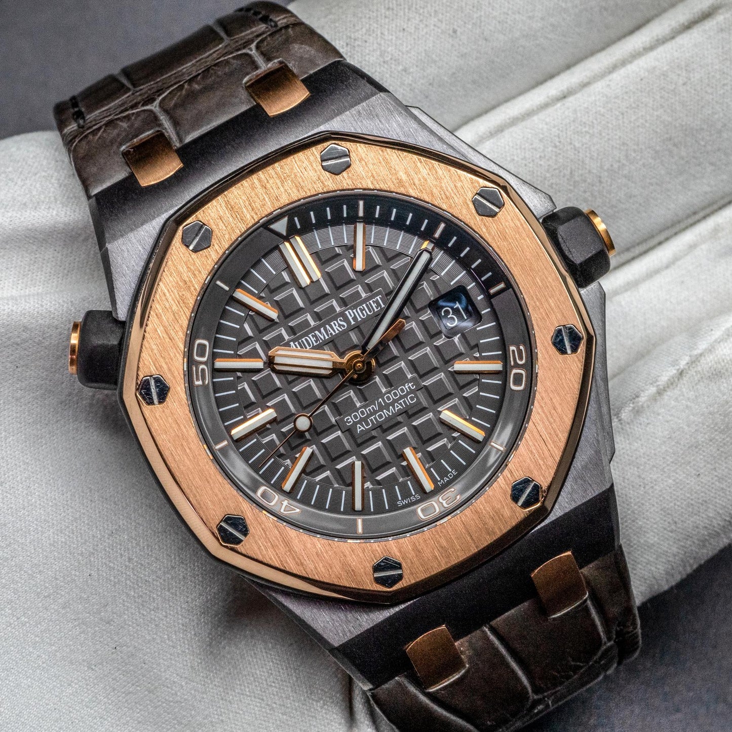 Audemars Piguet Royal Oak Offshore Diver QEII Cup 15709TR Tantalum Box Papers