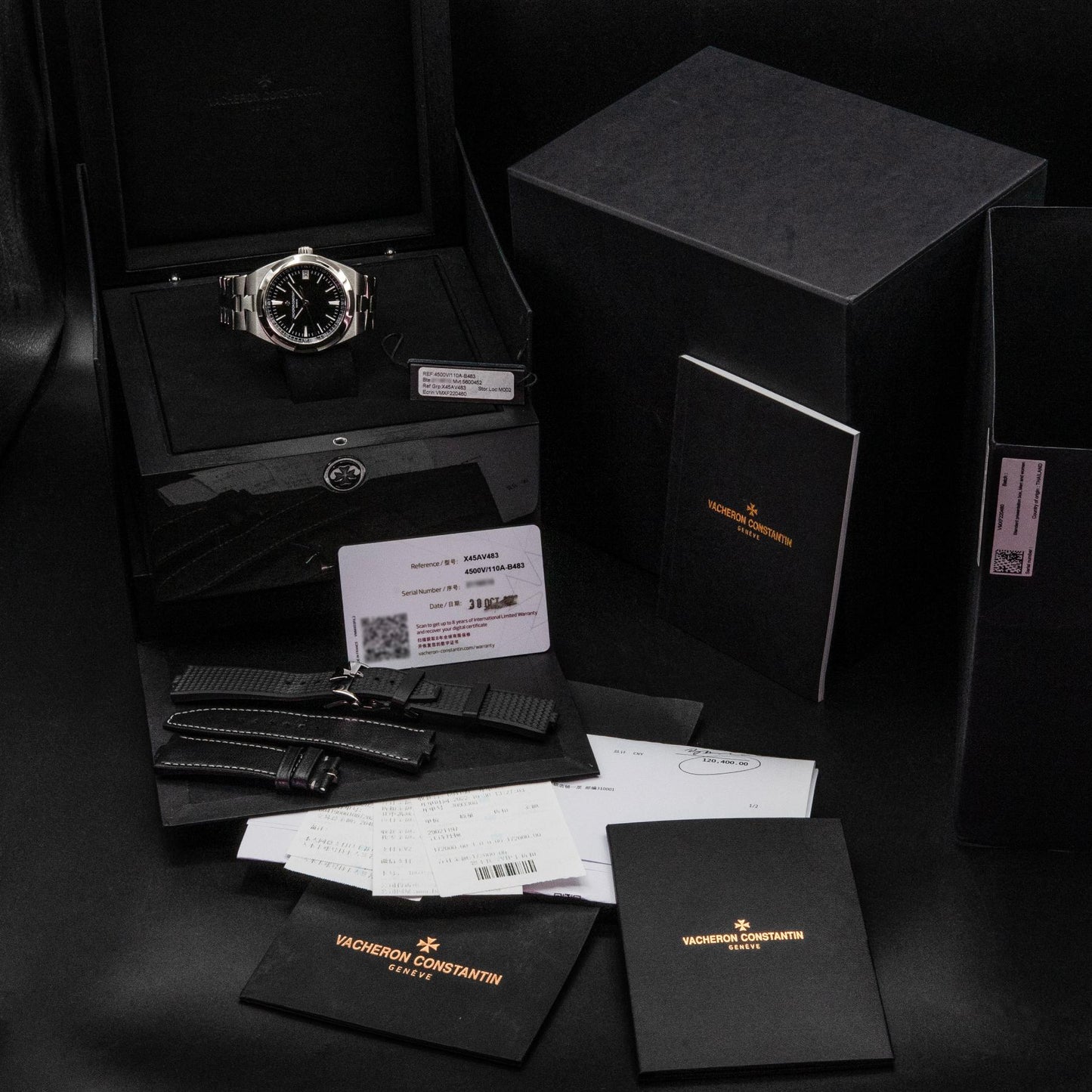 Vacheron Constantin Overseas 4500V/110A-B483 41mm Steel Black Box Papers 2022