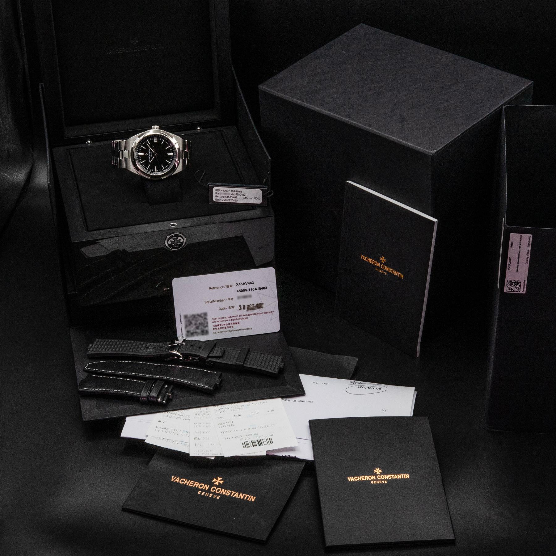 Vacheron Constantin Overseas 4500V/110A-B483 41mm Steel Black Box Papers 2022