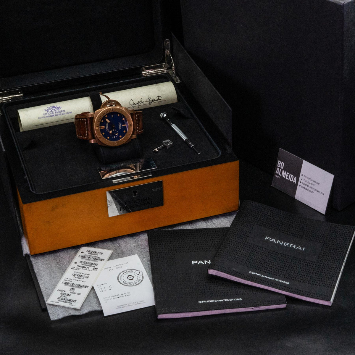 Panerai Luminor Submersible 1950 Bronzo PAM00671 47mm Blue Dial Box Papers 2017