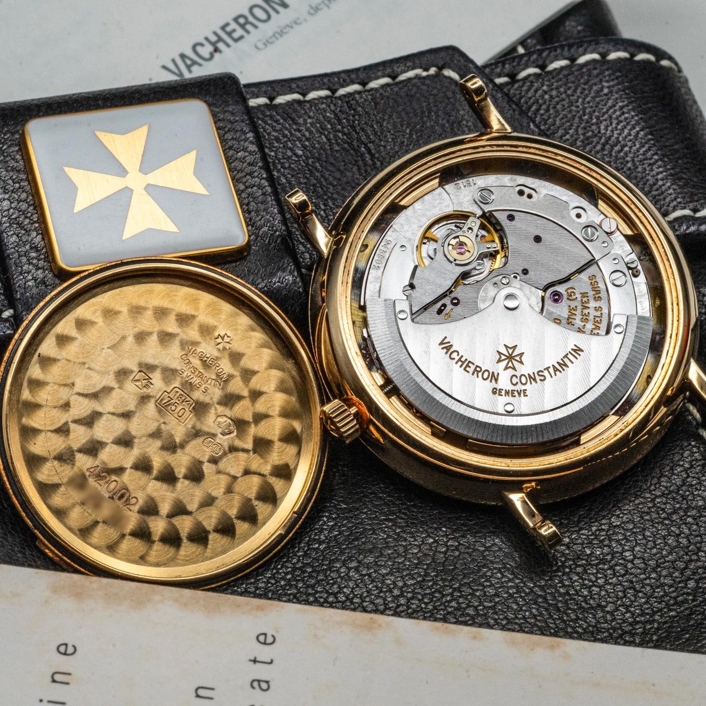 Vacheron Constantin Patrimony 42002 35mm Yellow Gold Champagne Dial Papers