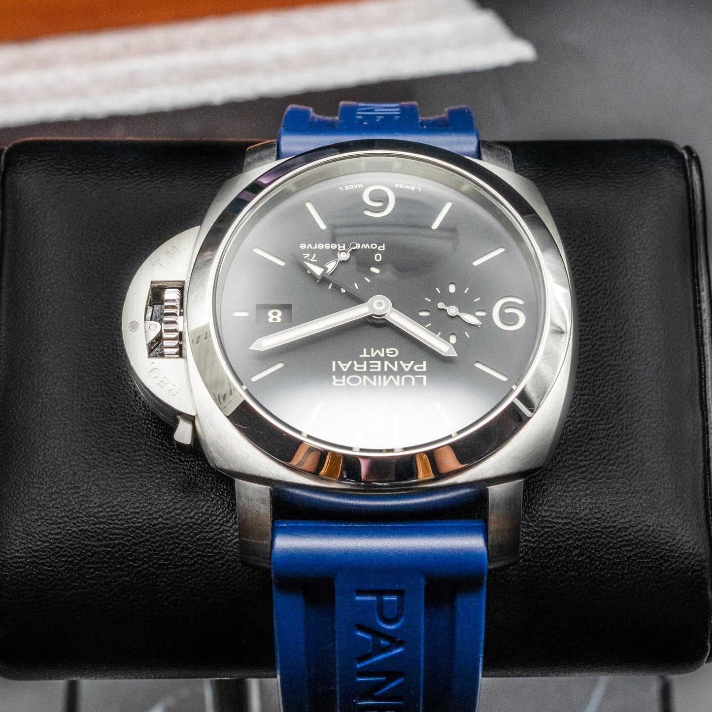 Panerai Luminor 1950 GMT PAM00321 44mm Steel Black Dial Box Papers 2013