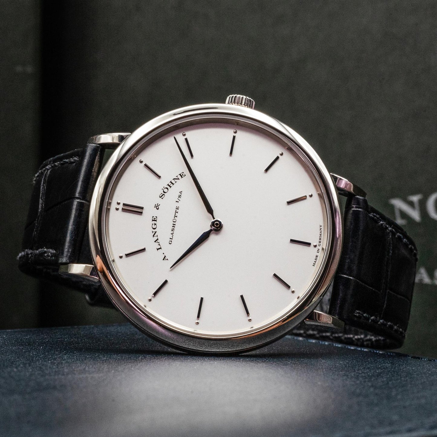 A. Lange & Sohne Saxonia Thin 211.026 White Gold Silver Dial Box Papers 2018