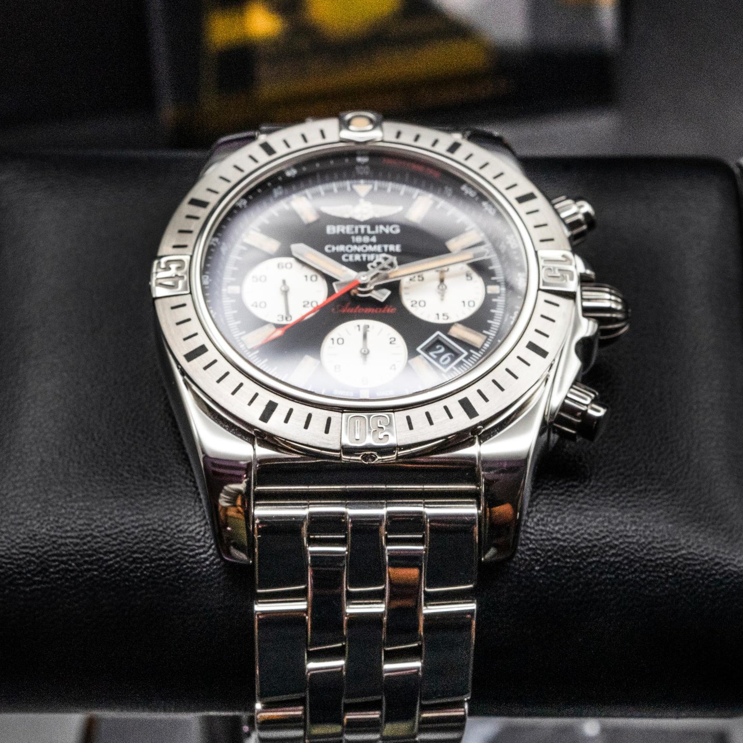 Breitling Chronomat 44 Airborne AB01154G/BD13-375A Steel Black Box Papers 2014