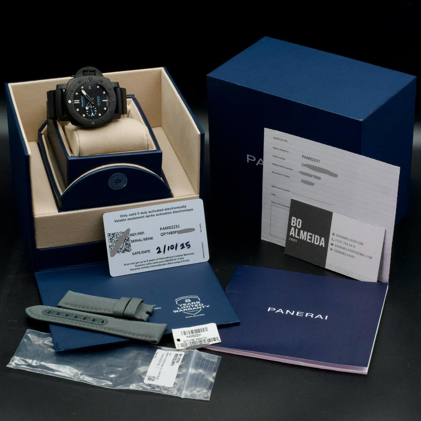 Panerai Submersible Carbotech PAM02231 42mm Black Dial Box Papers 2025