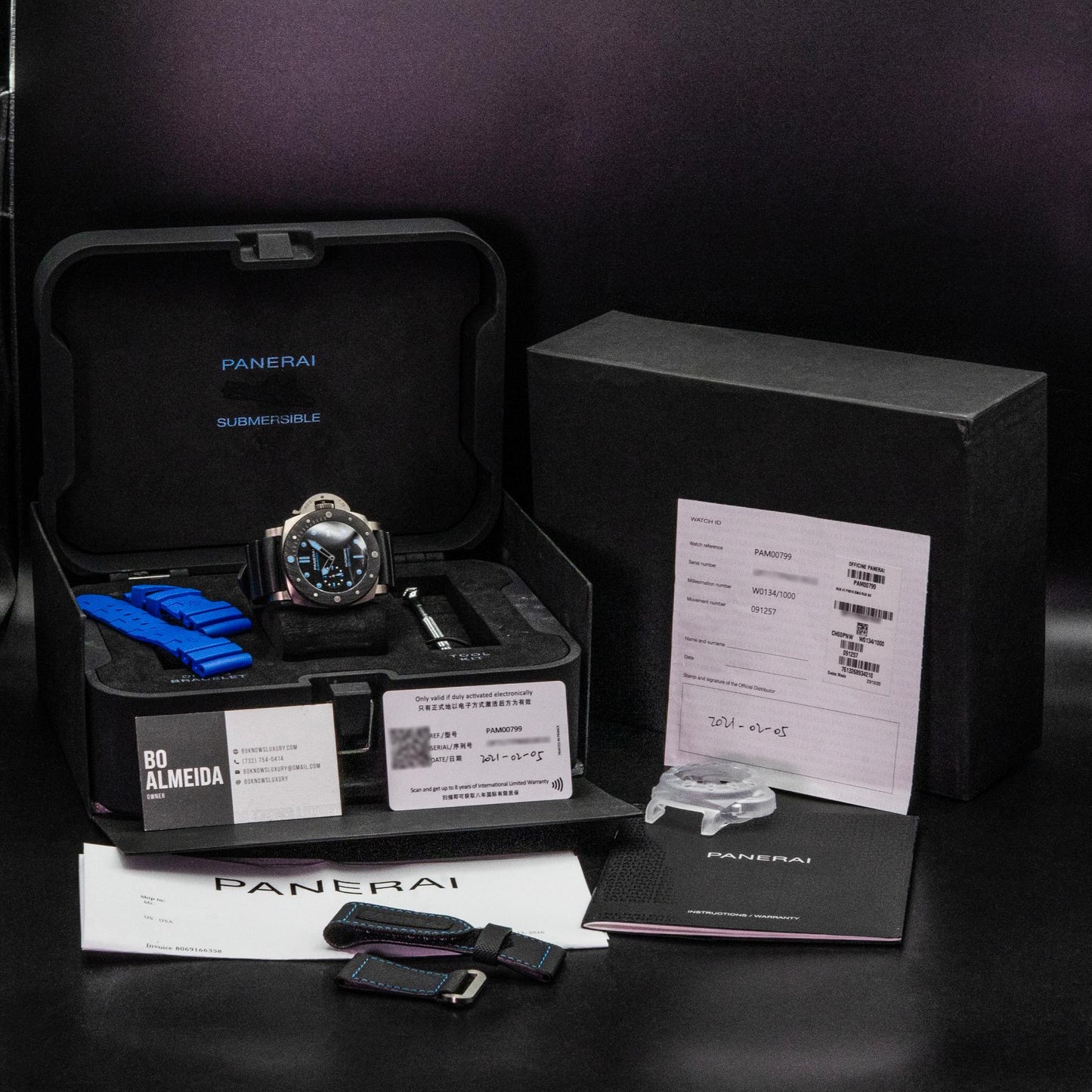 Panerai Submersible BMG-TECH Carbotech PAM00799 47mm Black Dial Box Papers 2021