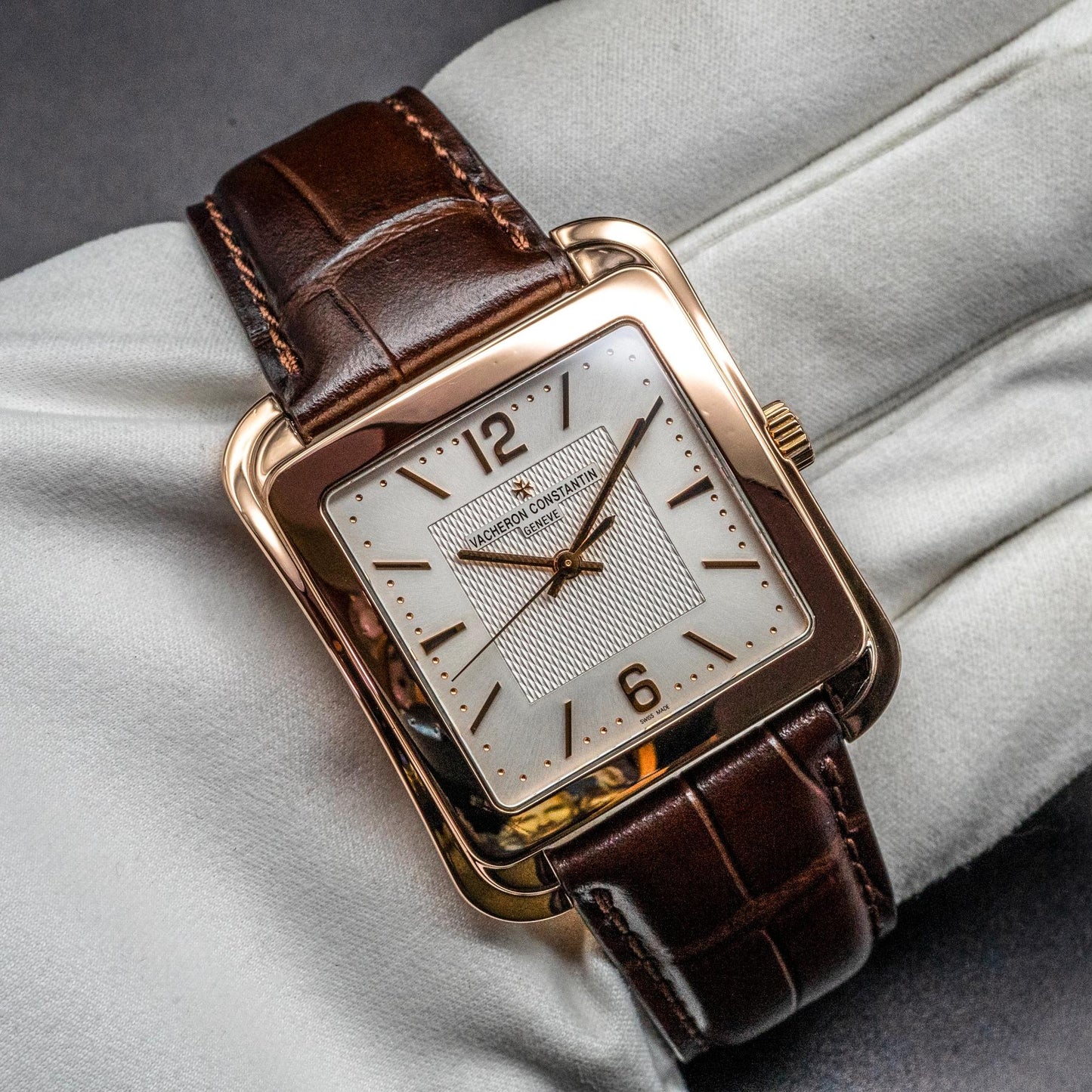Vacheron Constantin Toledo 1951 86300/000R-9826 Rose Gold Silver Dial Box Papers