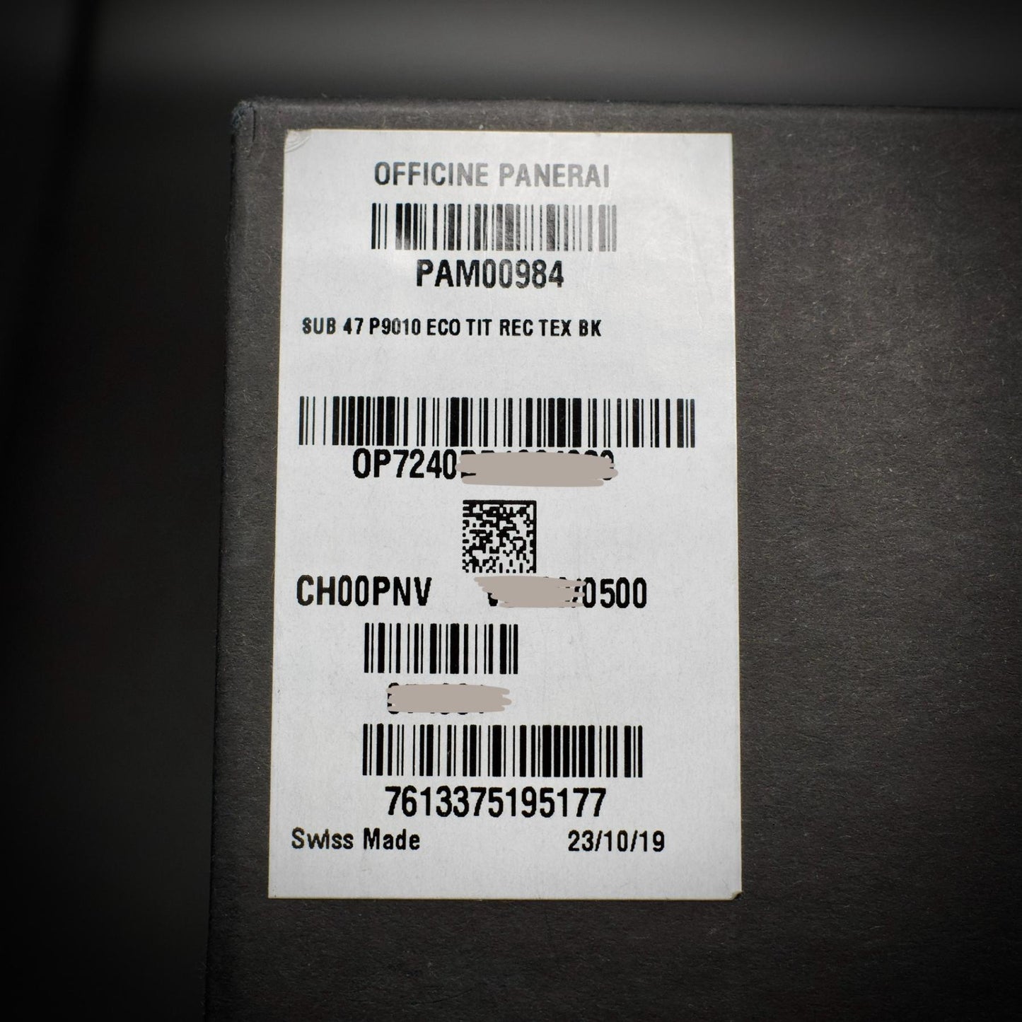 Panerai PAM00984 Mike Horn Edition Titanium Automatic Black Dial Box Straps