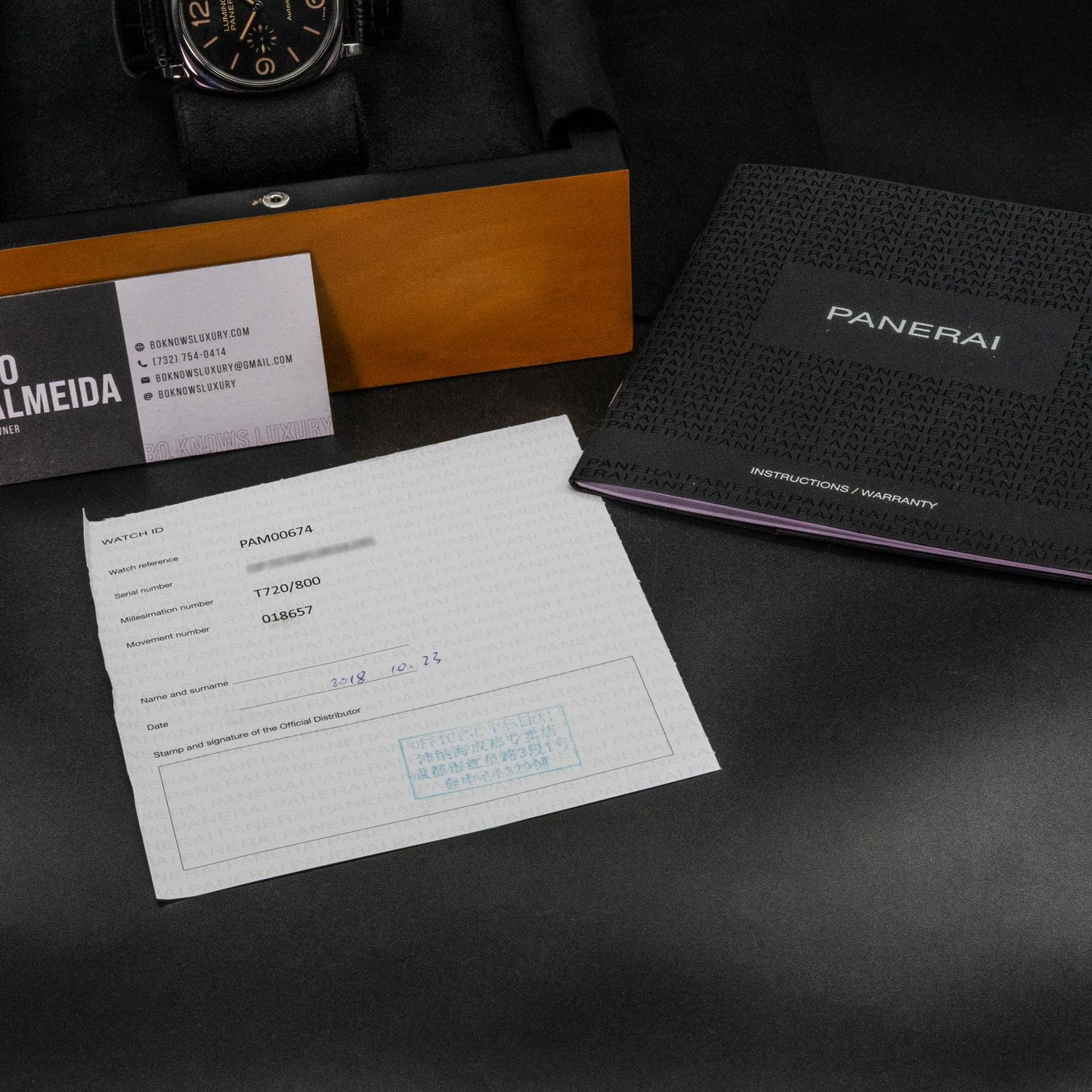 Panerai Luminor Due 3 Days Automatic PAM00674 45mm Black Dial Box Papers 2018