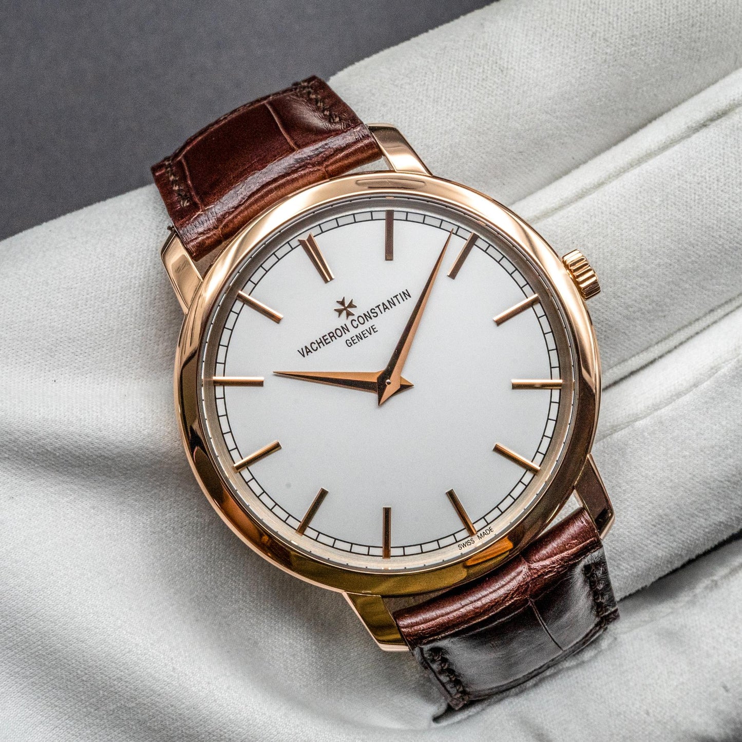 Vacheron Constantin Traditionnelle 43075/000R-9737 Rose Gold Silver Dial 2017