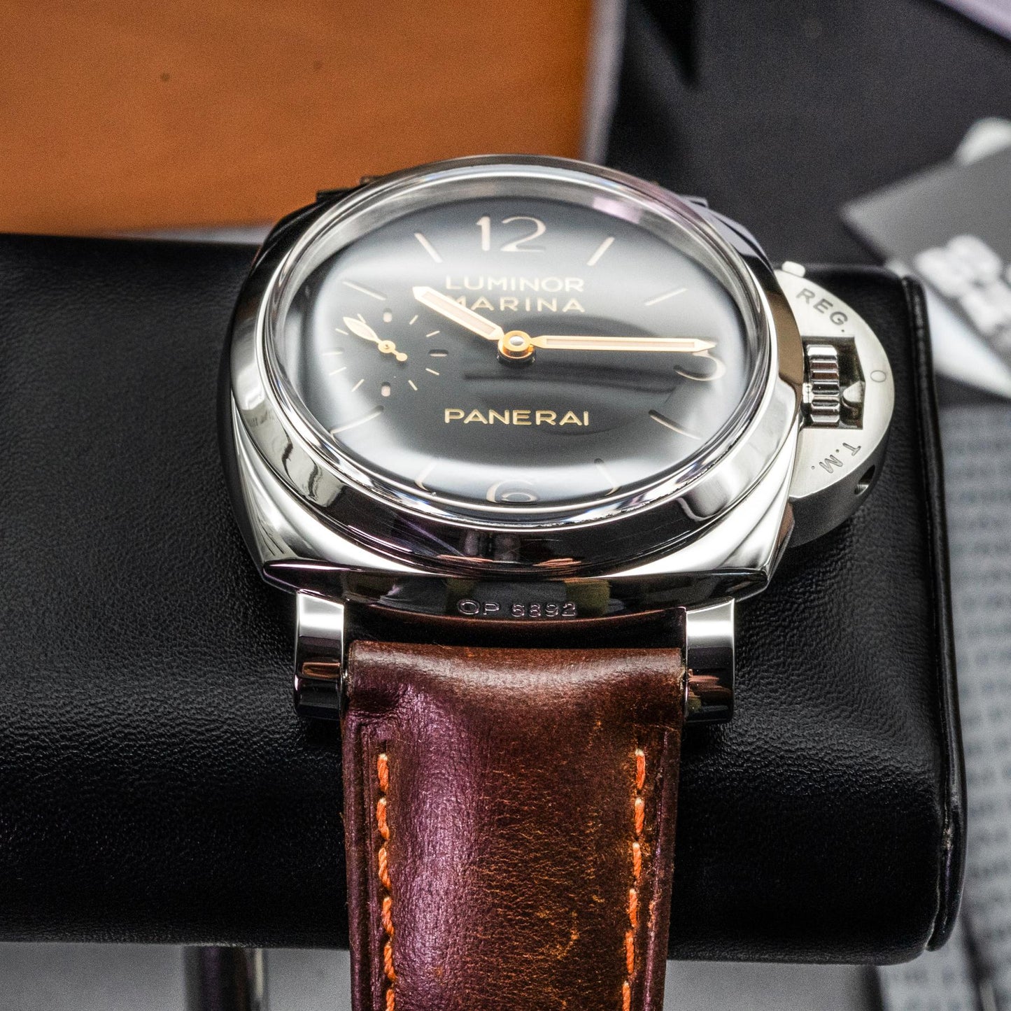 Panerai Luminor Marina 1950 PAM00422 47mm Black Sandwich Dial Box and Papers 2015
