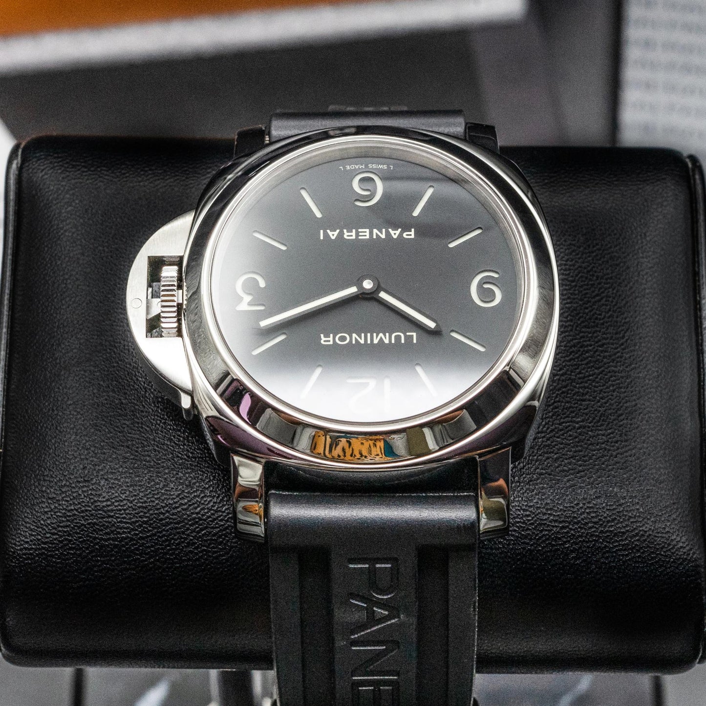 Panerai Luminor Base PAM00112 44mm Black Dial Manual Wind Box Papers 2015