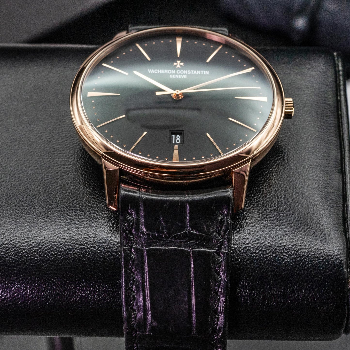 Vacheron Constantin Patrimony Automatic 85180/000R-9232 Rose Gold Black Dial