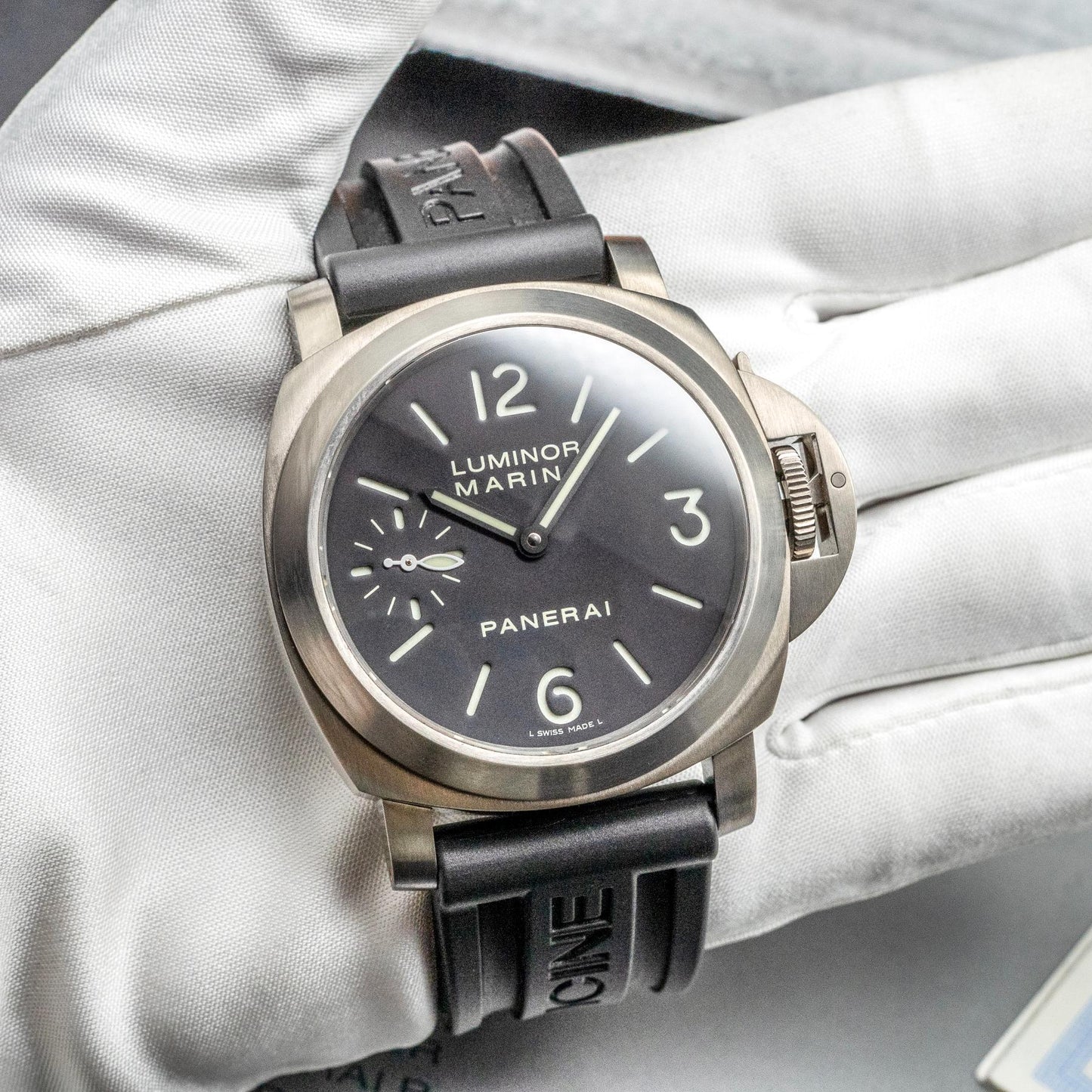 Panerai Luminor Marina PAM00177 44mm Titanium Black Sandwich Dial Box Papers 2014