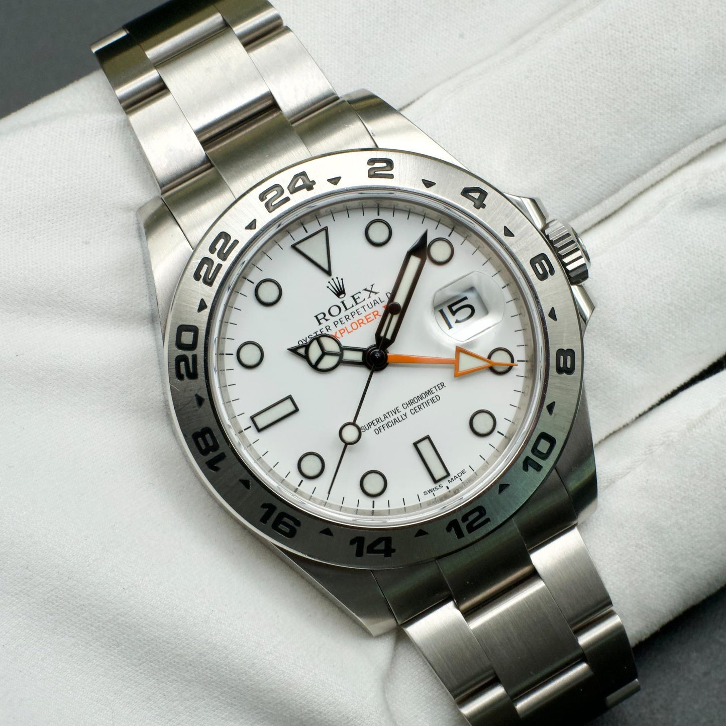 Rolex Explorer II 216570 42mm Oystersteel Polar White Dial Box Papers 2015