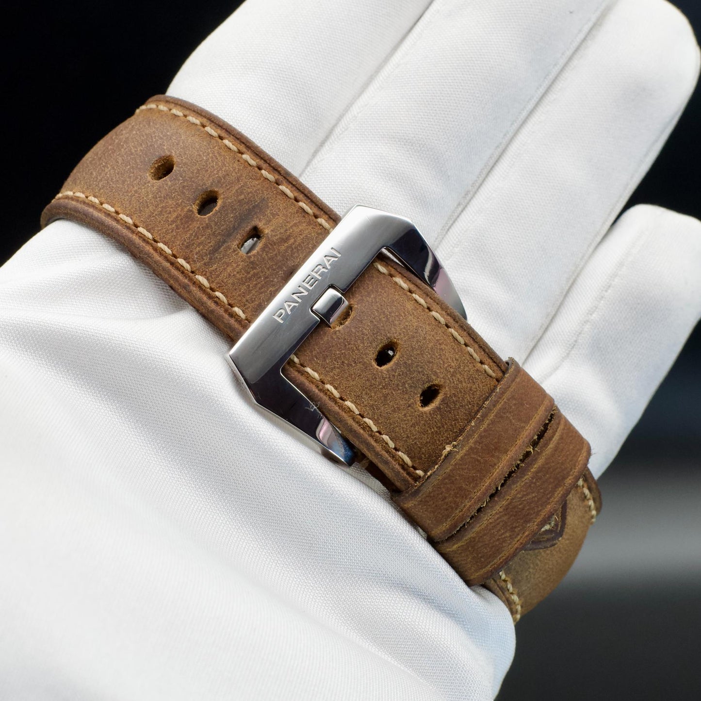 Panerai buckle on leather
