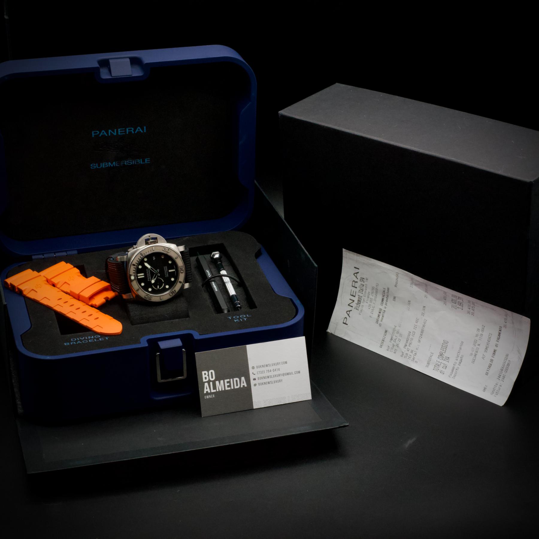 Panerai PAM00984 Mike Horn Edition Titanium Automatic Black Dial Box Straps