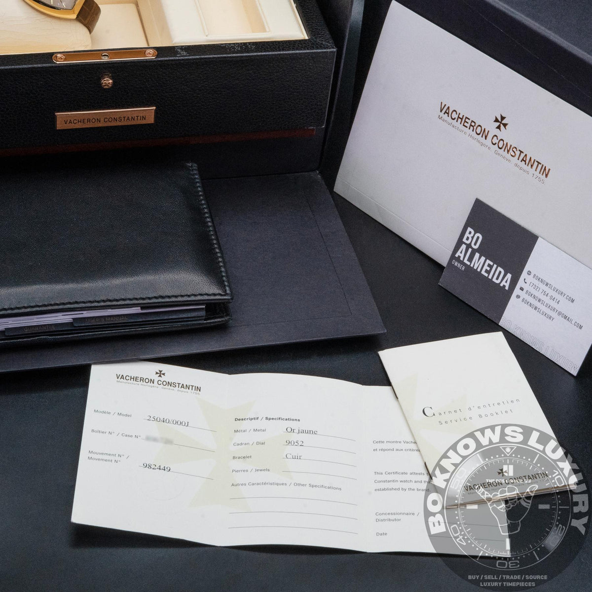 Vacheron Constantin Egerie 25040/000J 27.5mm 18K Yellow Gold Quartz Box Papers