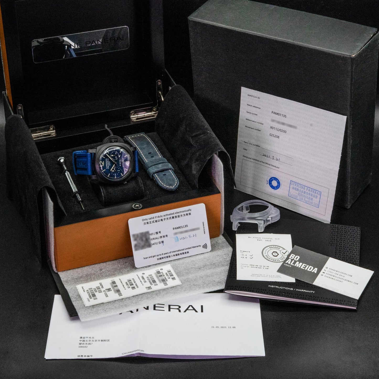 Panerai Luminor Chrono Monopulsante 8 Giorni GMT Blu Notte PAM01135 44mm