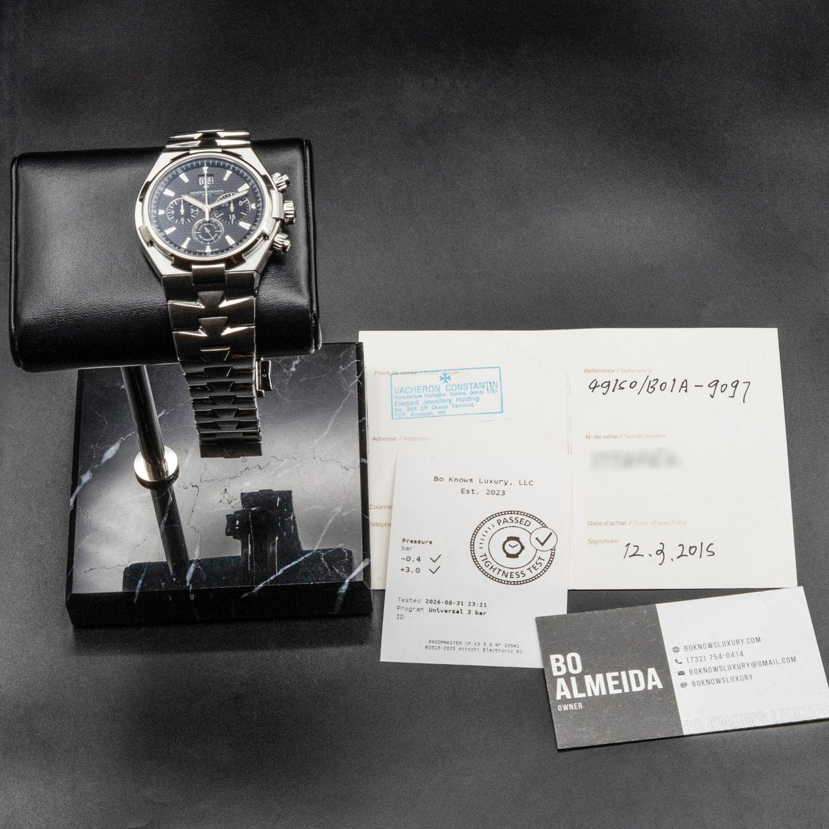 Vacheron Constantin Overseas Chronograph 49150 Steel Black Dial 42mm 2015