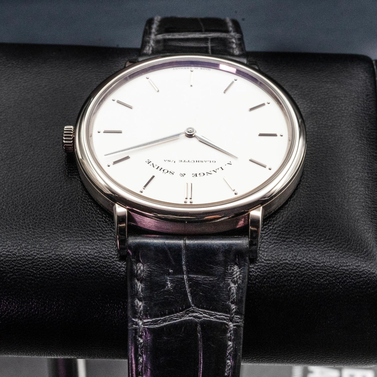 A. Lange & Sohne Saxonia Thin 211.026 White Gold Silver Dial Box Papers 2018