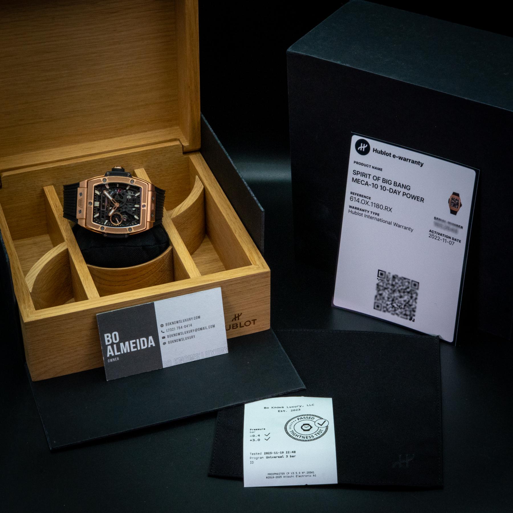 Hublot Spirit of Big Bang Meca-10 King Gold 614.OX.1180.RX 45 Box Papers 2022