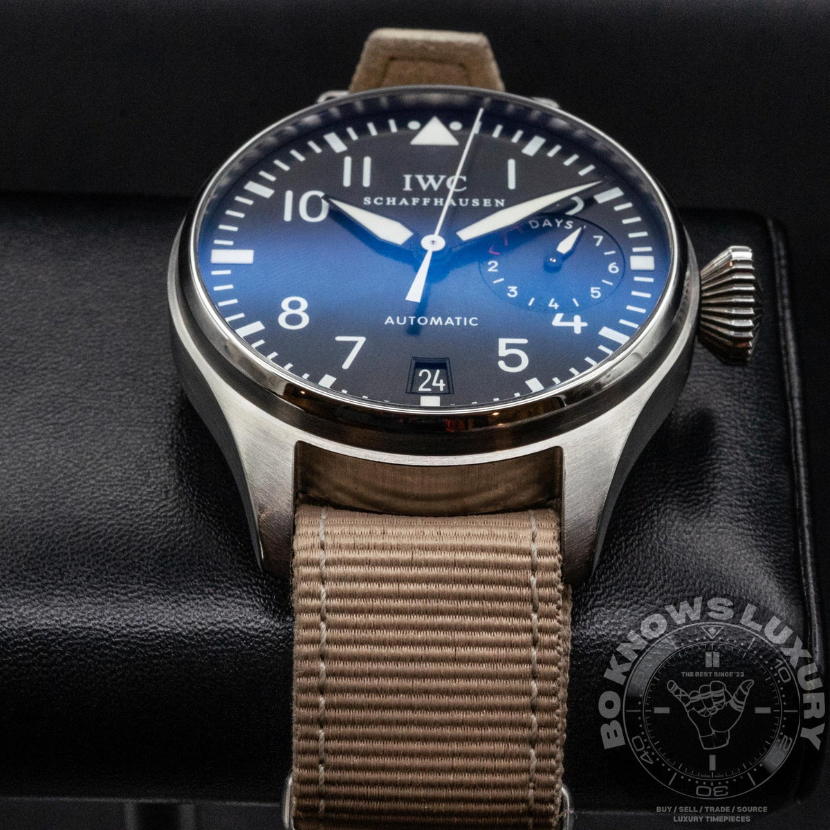 IWC Big Pilot IW500401 46mm Steel Black Dial 7 Day Automatic Three OEM Straps