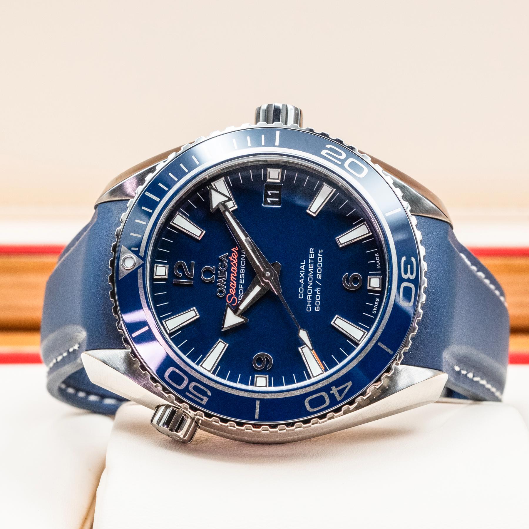 Omega Seamaster Planet Ocean 600M 42mm Titanium Blue Dial Co-Axial Box Papers