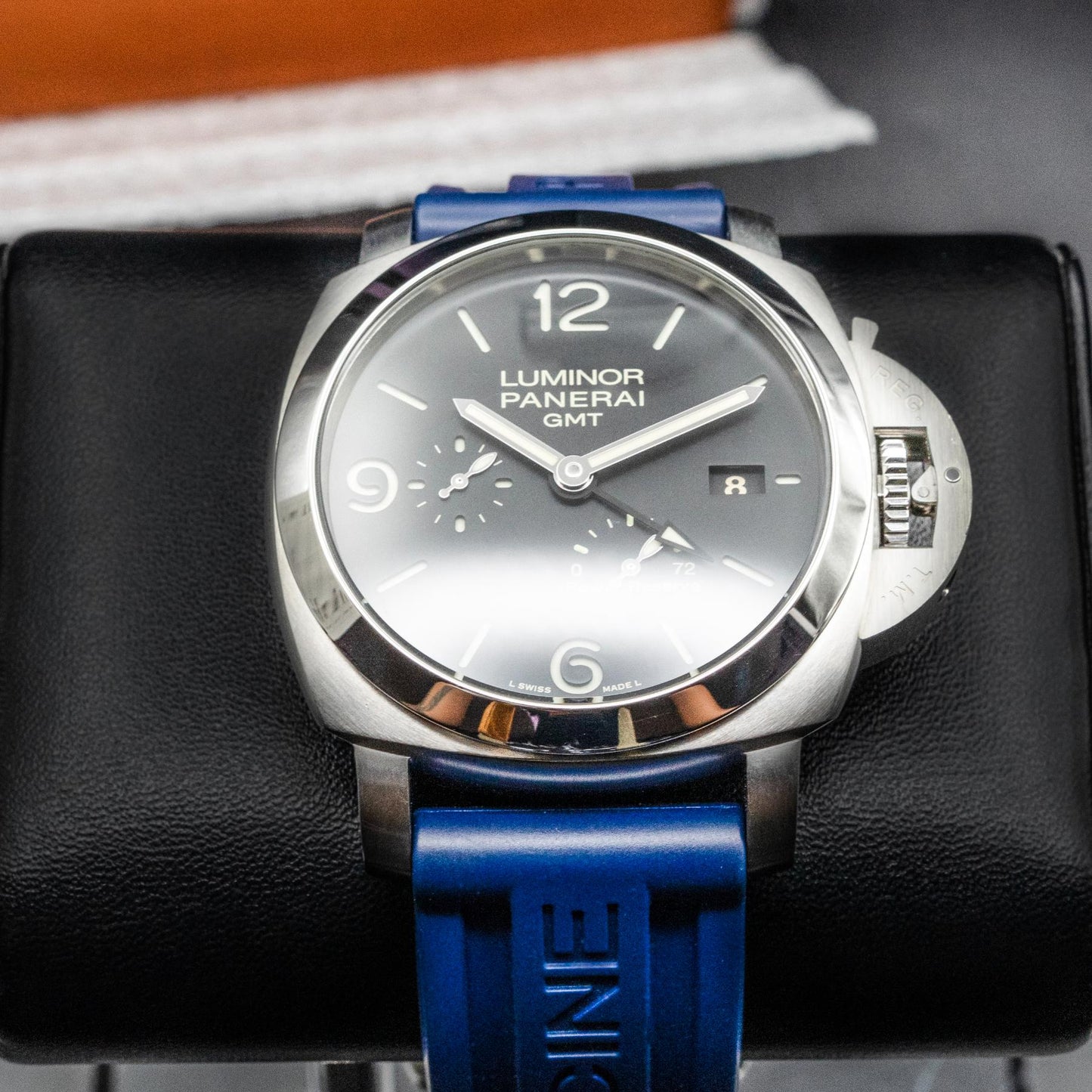 Panerai Luminor 1950 GMT PAM00321 44mm Steel Black Dial Box Papers 2013