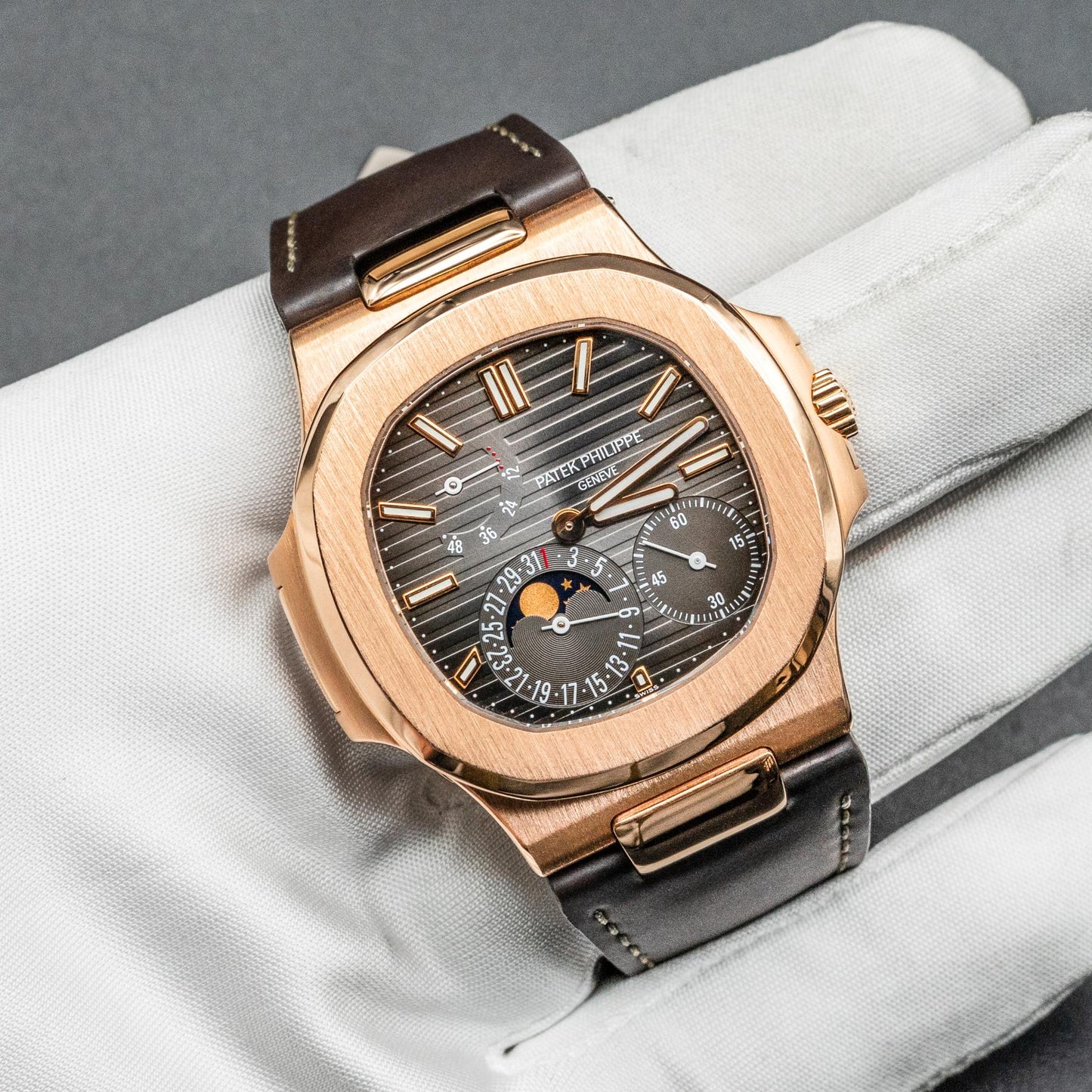 2016 Patek Philippe Nautilus 5712R-001 Rose Gold Brown Dial