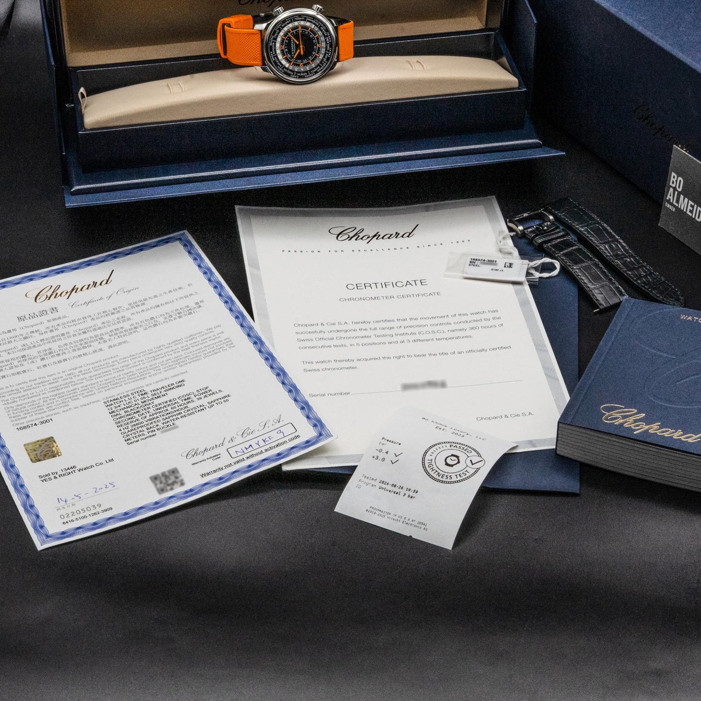 Chopard L.U.C. Time Traveler One 168574-3001 42mm World Time Box Papers 2025