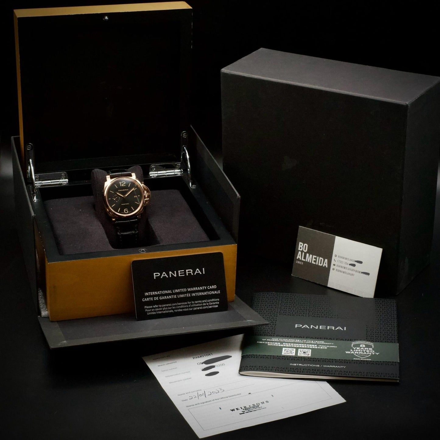 Panerai Luminor Due Goldtech PAM01041 42mm Black Dial Box Papers 2023
