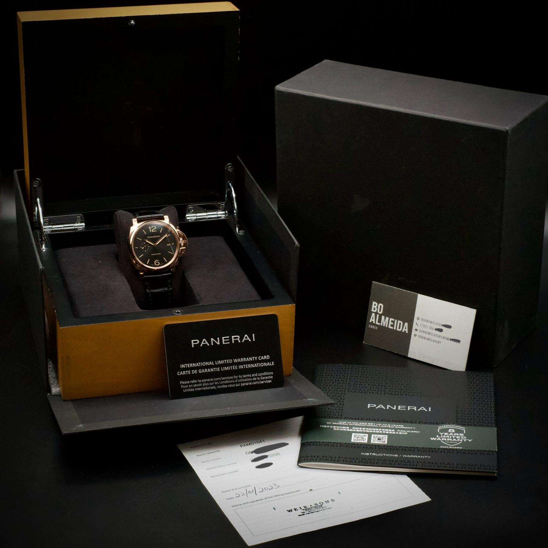 Panerai Luminor Due Goldtech PAM01041 42mm Black Dial Box Papers 2023