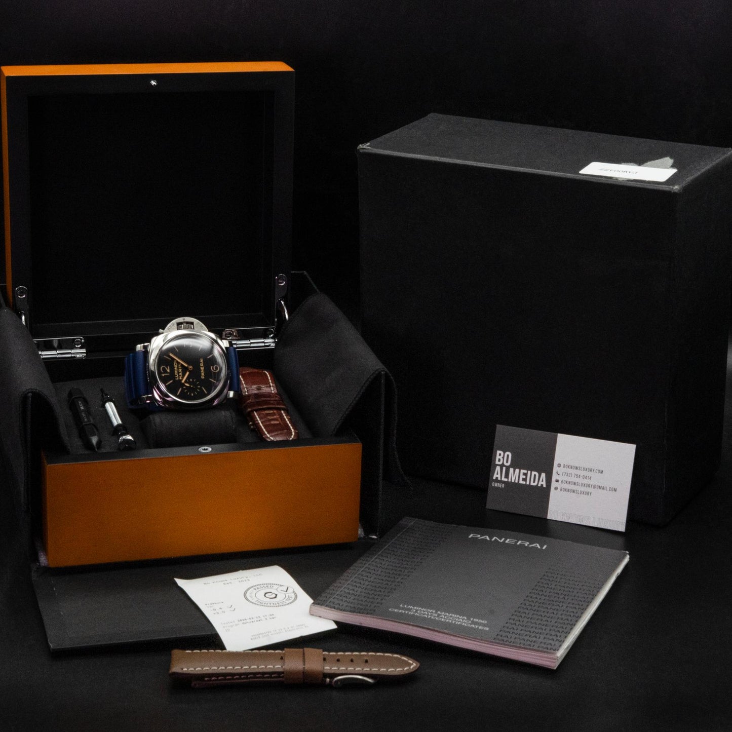Panerai Luminor Marina 1950 PAM00422 47mm Steel Black Dial Box Papers 2015