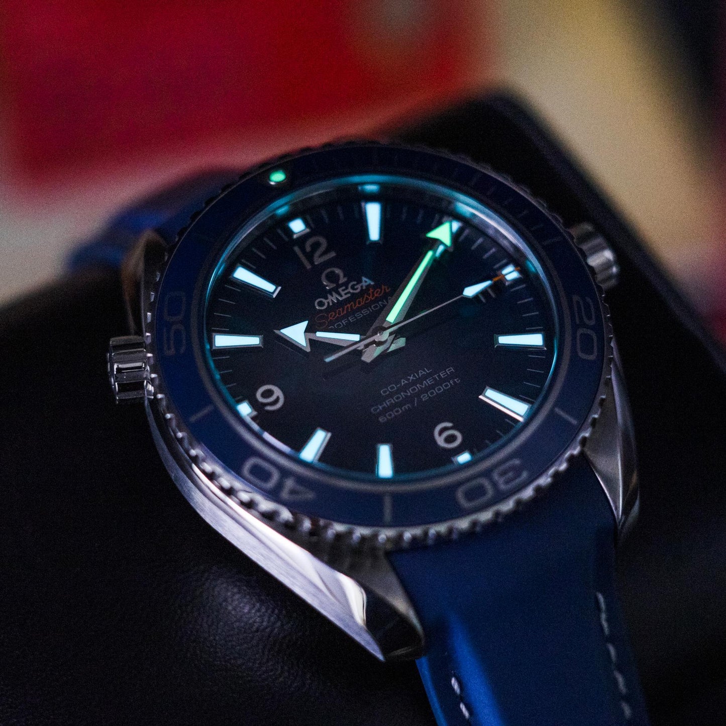 Omega Seamaster Planet Ocean 600M 42mm Titanium Blue Dial Co-Axial Box Papers