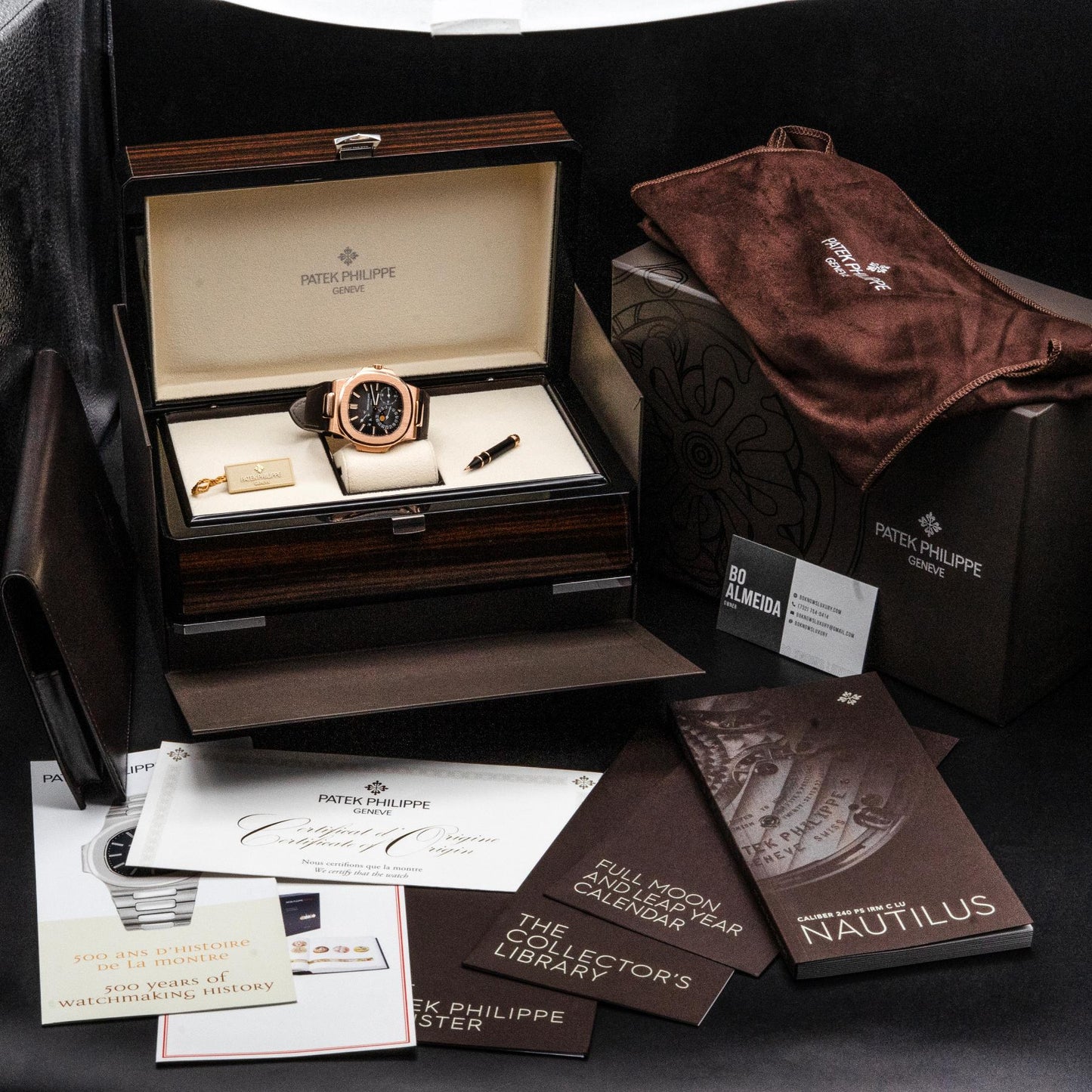 2016 Patek Philippe Nautilus 5712R-001 Rose Gold Brown Dial Box & Papers