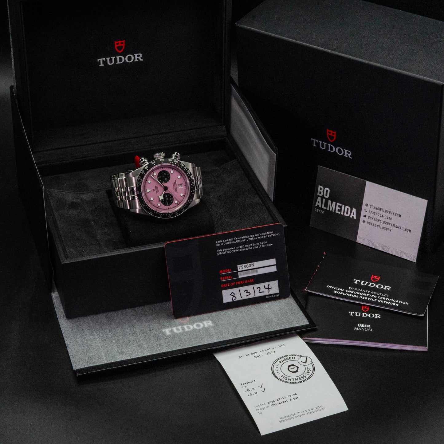 Tudor Black Bay Chrono Pink M79360N-0019 41mm Steel Box Papers 2024