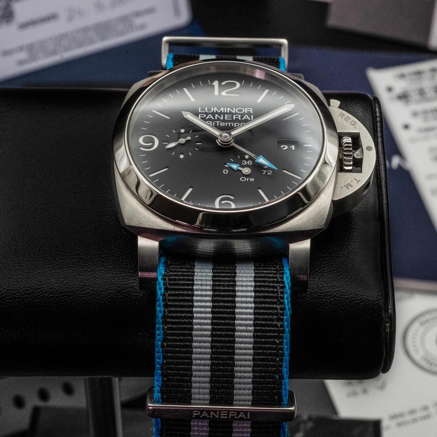 Panerai Luminor BiTempo PAM01360 44mm Steel Black Dial Box Papers 2024