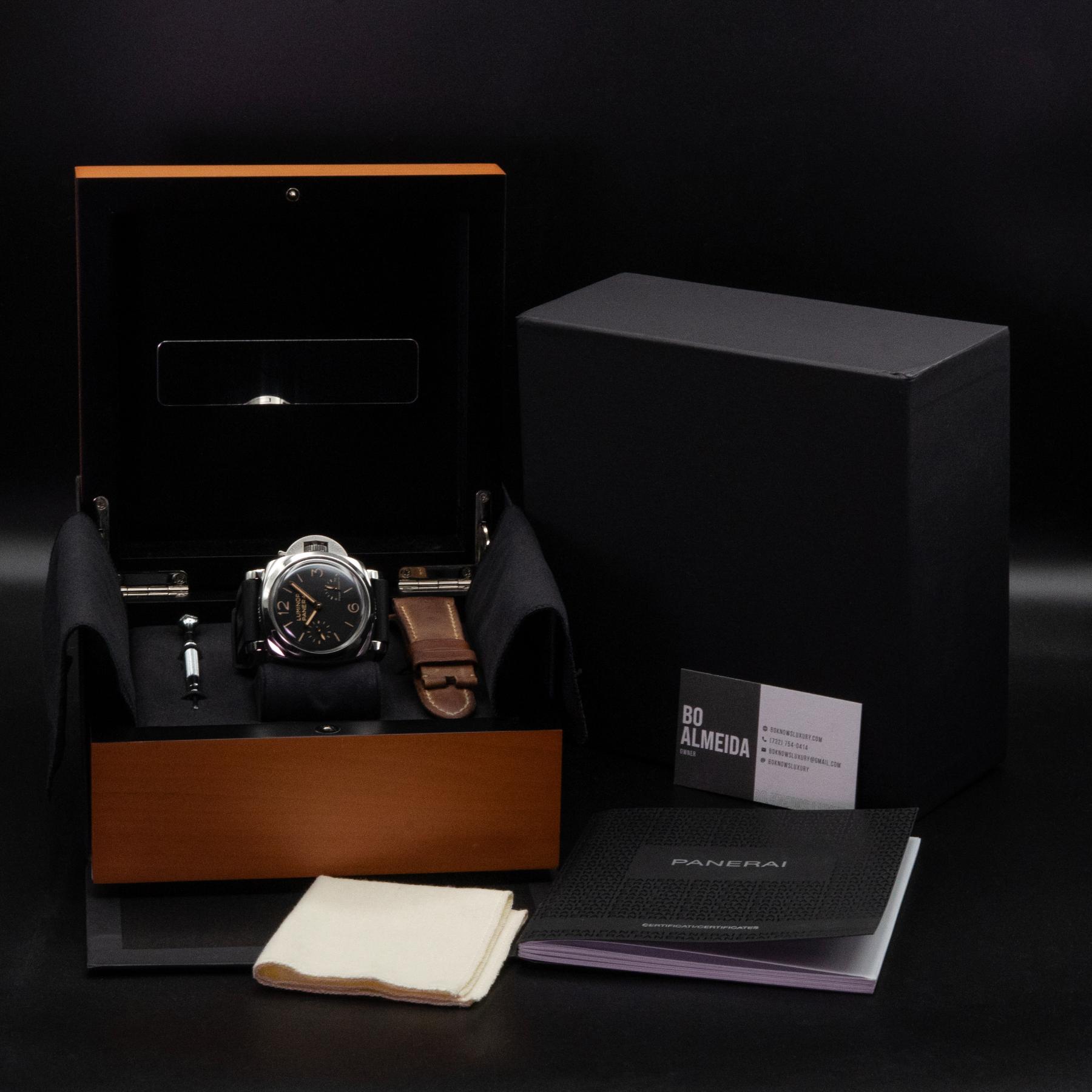Panerai Luminor 1950 PAM00423 47mm Steel Black Dial Box Papers 2013