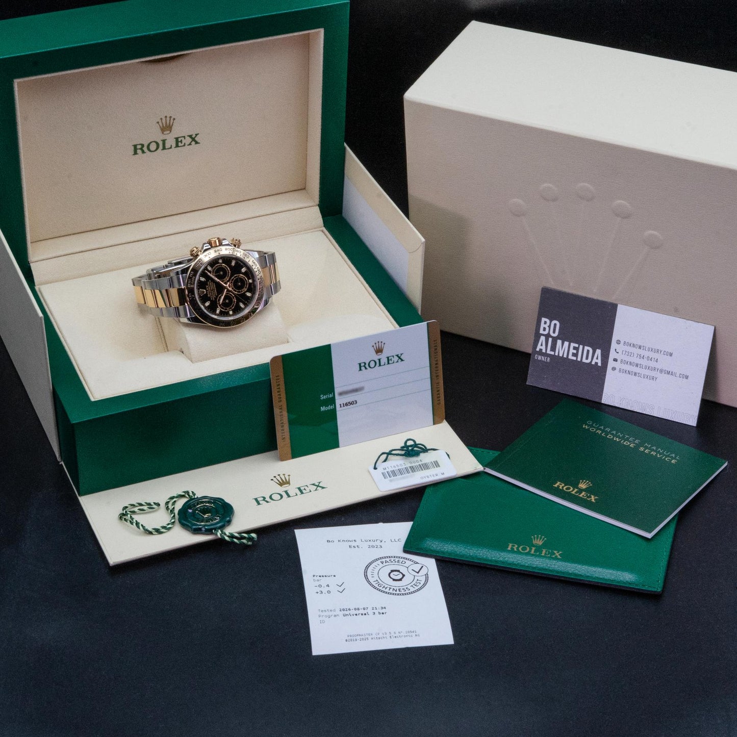 Rolex Cosmograph Daytona 116503 40mm Steel Gold Black Dial Box Papers 2018
