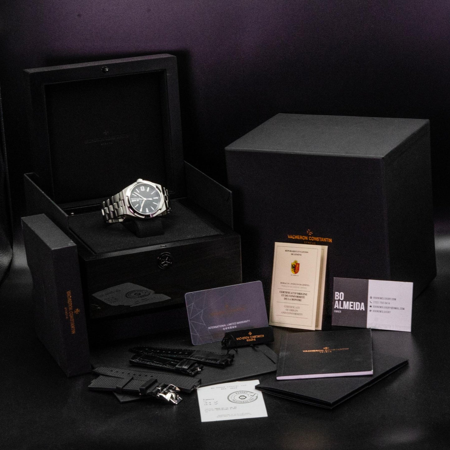 Vacheron Constantin Overseas 4500V/110A-B483 41mm Steel Black Dial Box Papers