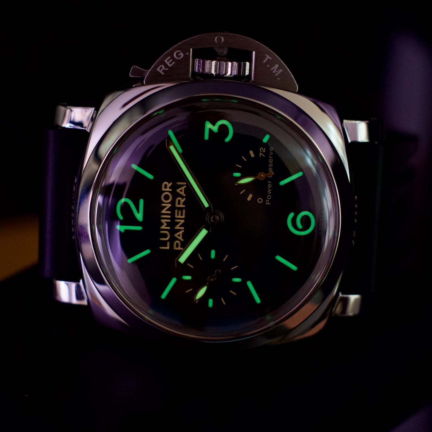Panerai PAM00423 Luminor 1950 Power Reserve 47mm Steel Black Dial Box Papers